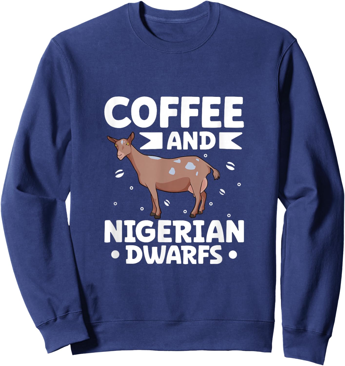 Coffee and Nigerian Dwarf goat Sweatshirt - Sweatshirt | Navy