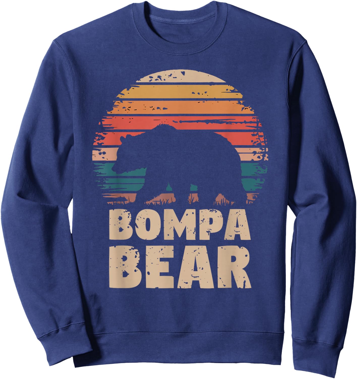 Bompa Bear Vintage Retro Funny Father's Day Sweatshirt - Sweatshirt | Navy