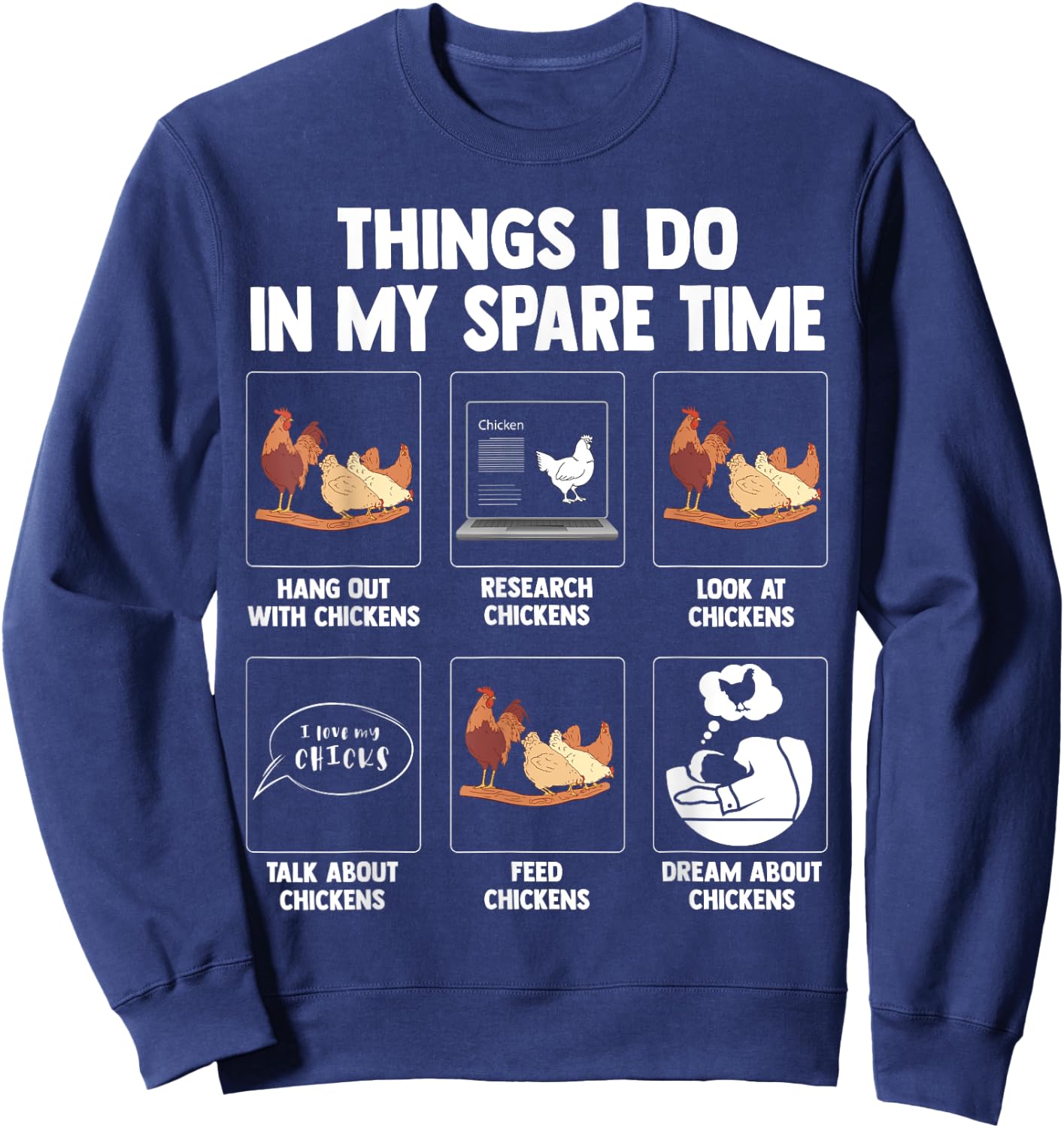 Funny Chicken Apparel For chicken lovers Men & Women Sweatshirt - Sweatshirt | Navy