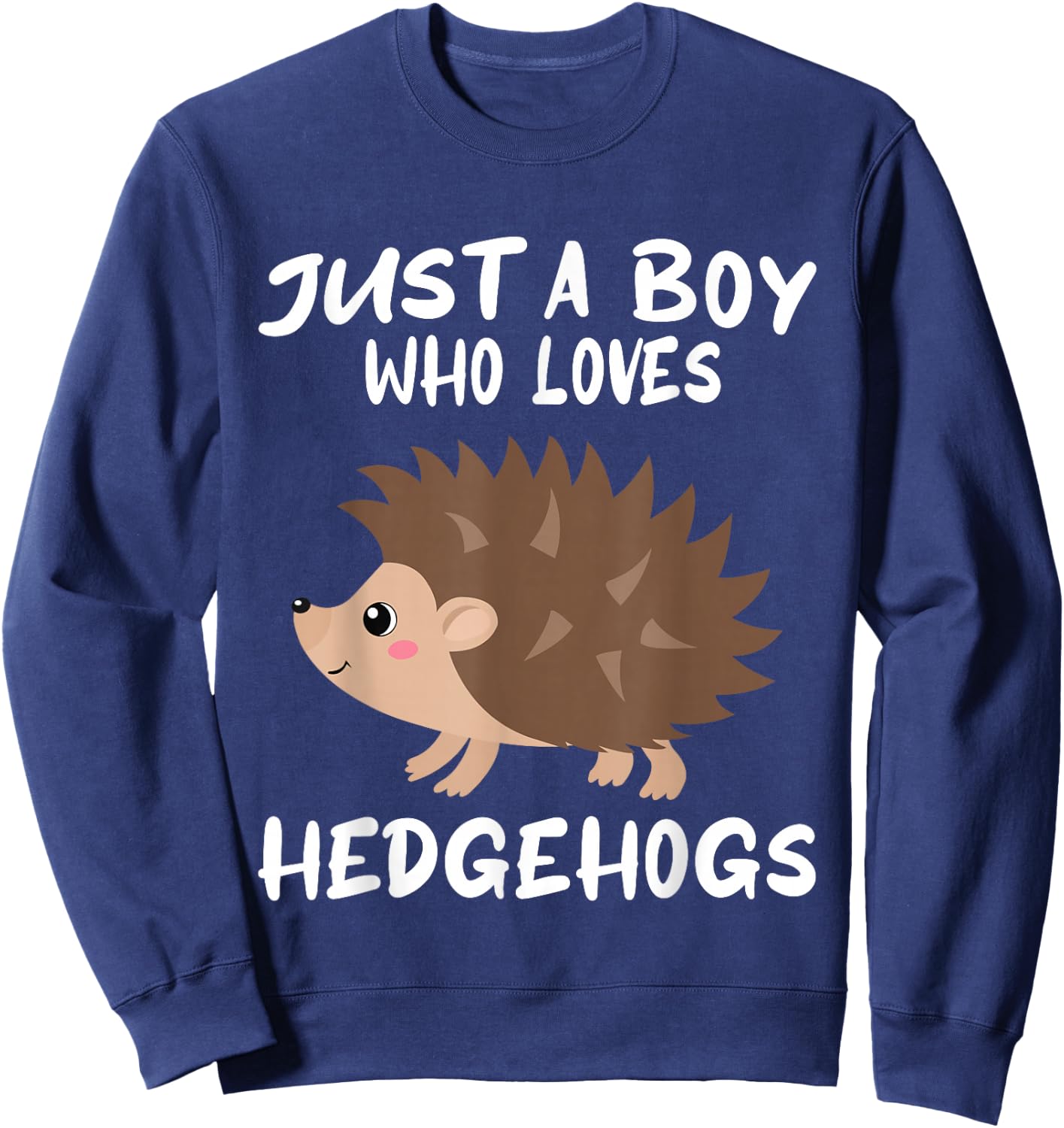 Just A Boy Who Loves Hedgehogs - Funny Hedgehog Lover Sweatshirt - Sweatshirt | Navy