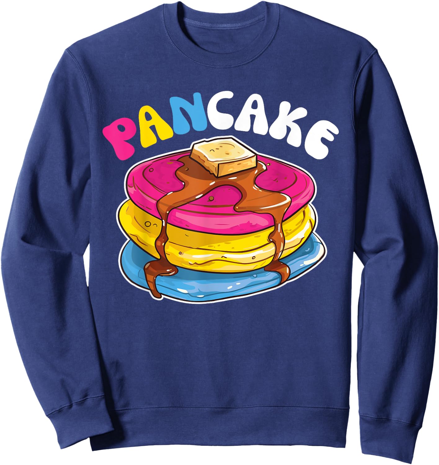 Pansexual Flag Pride Month Lgbtq Pancakes Pan Pun Sweatshirt - Sweatshirt | Navy