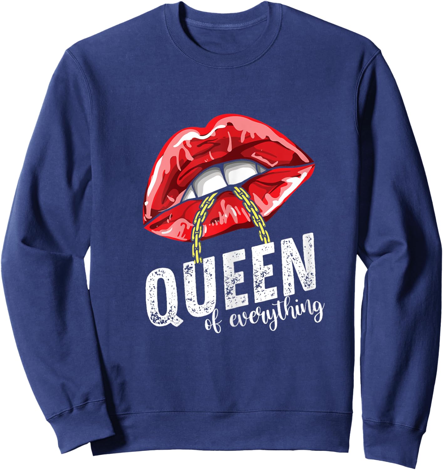 Queen Of Everything Sexy Damen-Lippen, Rot Sweatshirt - Sweatshirt | Navy