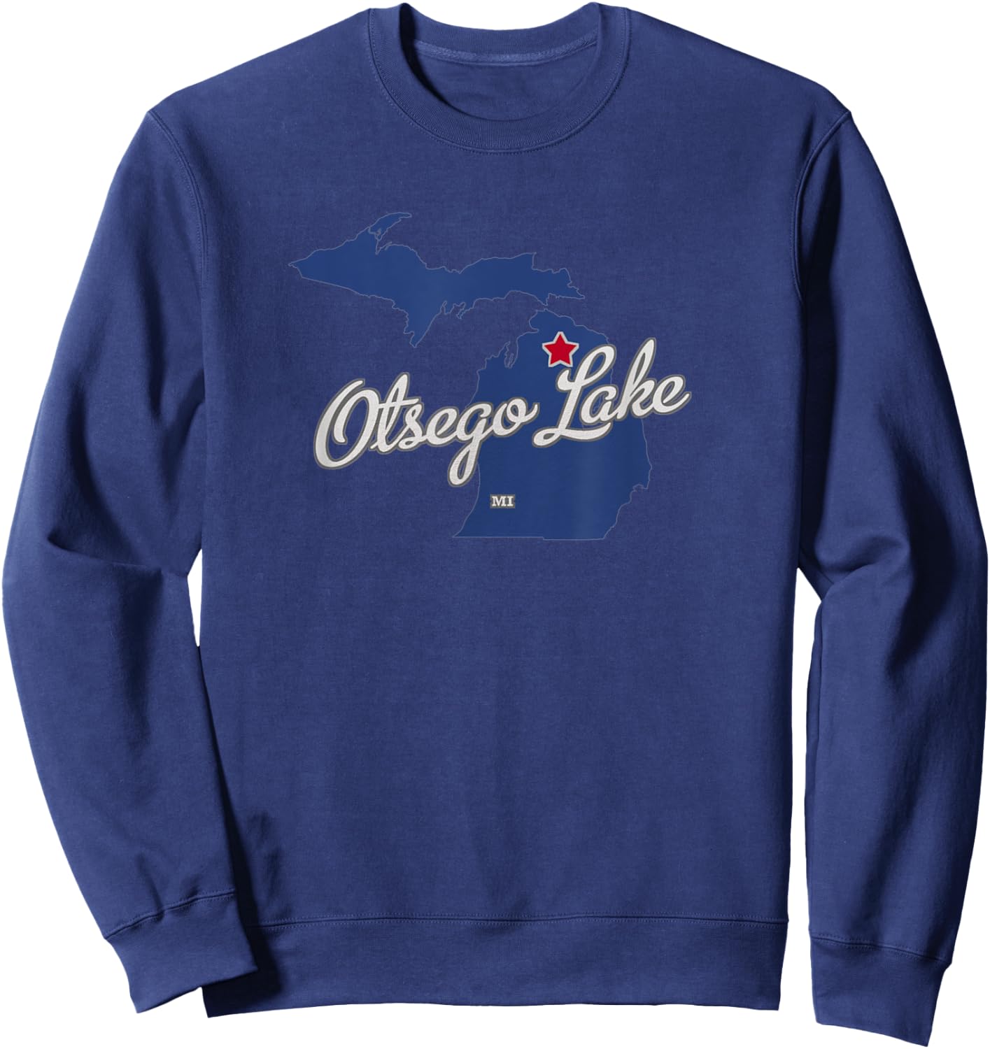 Otsego Lake Michigan MI Map Sweatshirt - Sweatshirt | Navy