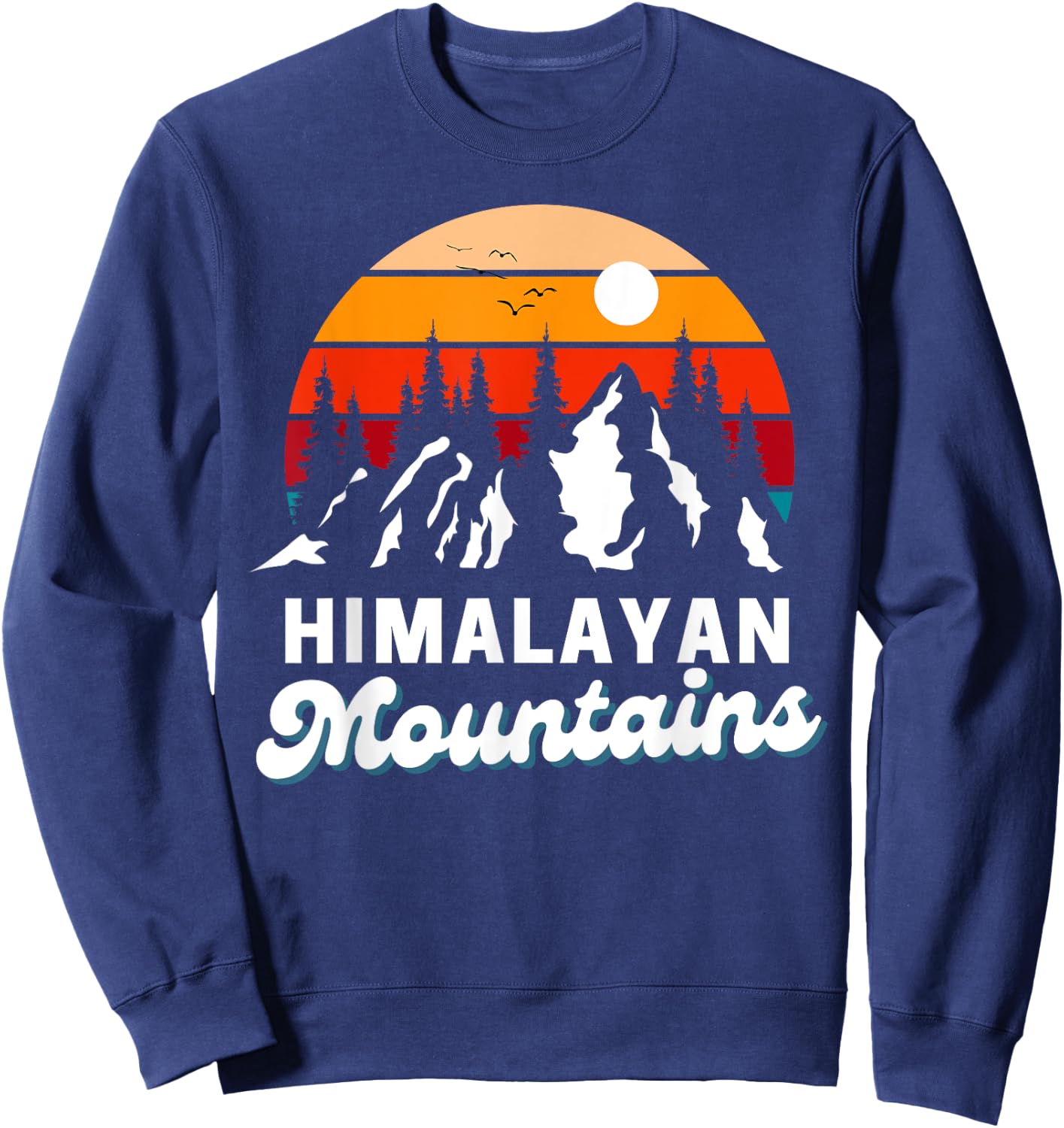 Himalayan Mountains Outdoor Hiking Nature Retro Souvenir Sweatshirt - Sweatshirt | Navy