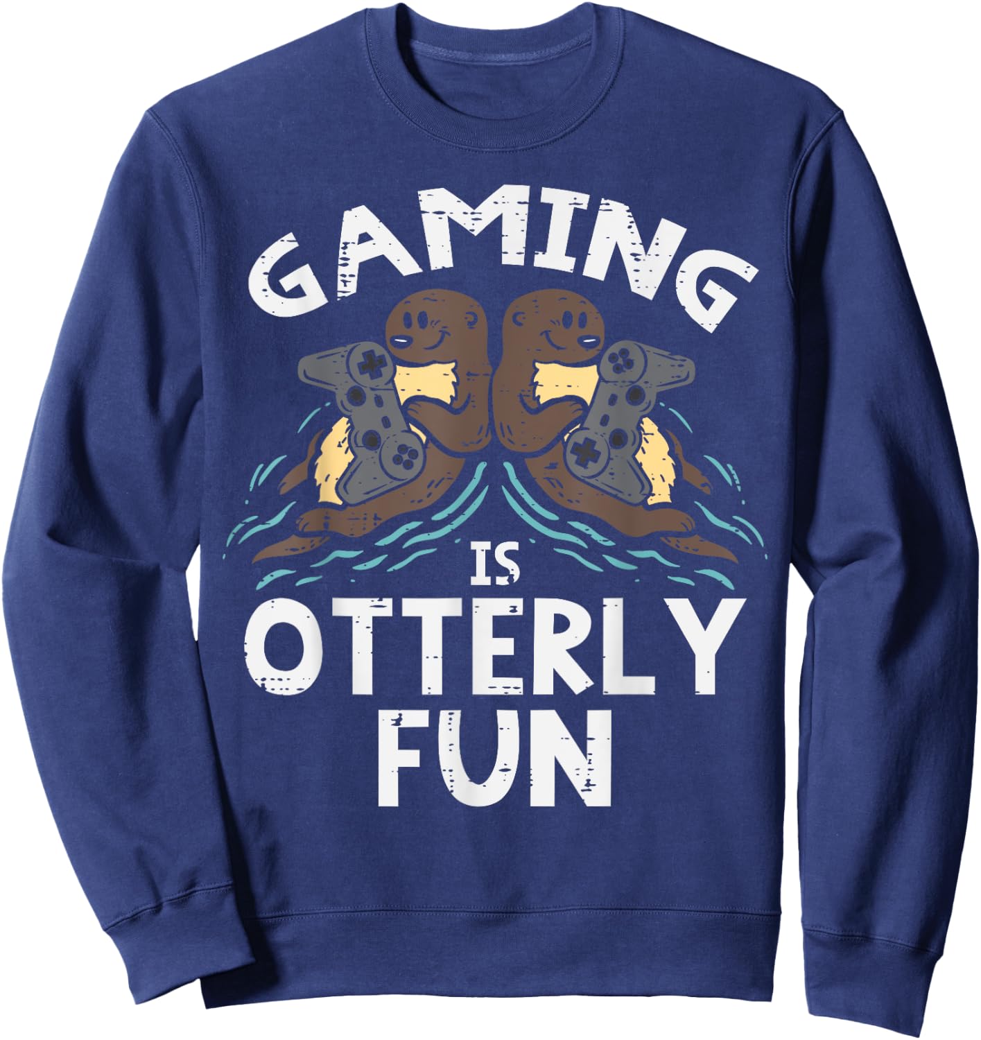 Gaming Otterly Fun Gamer Otter Boys Kids Men Teens Youth Sweatshirt - Sweatshirt | Navy