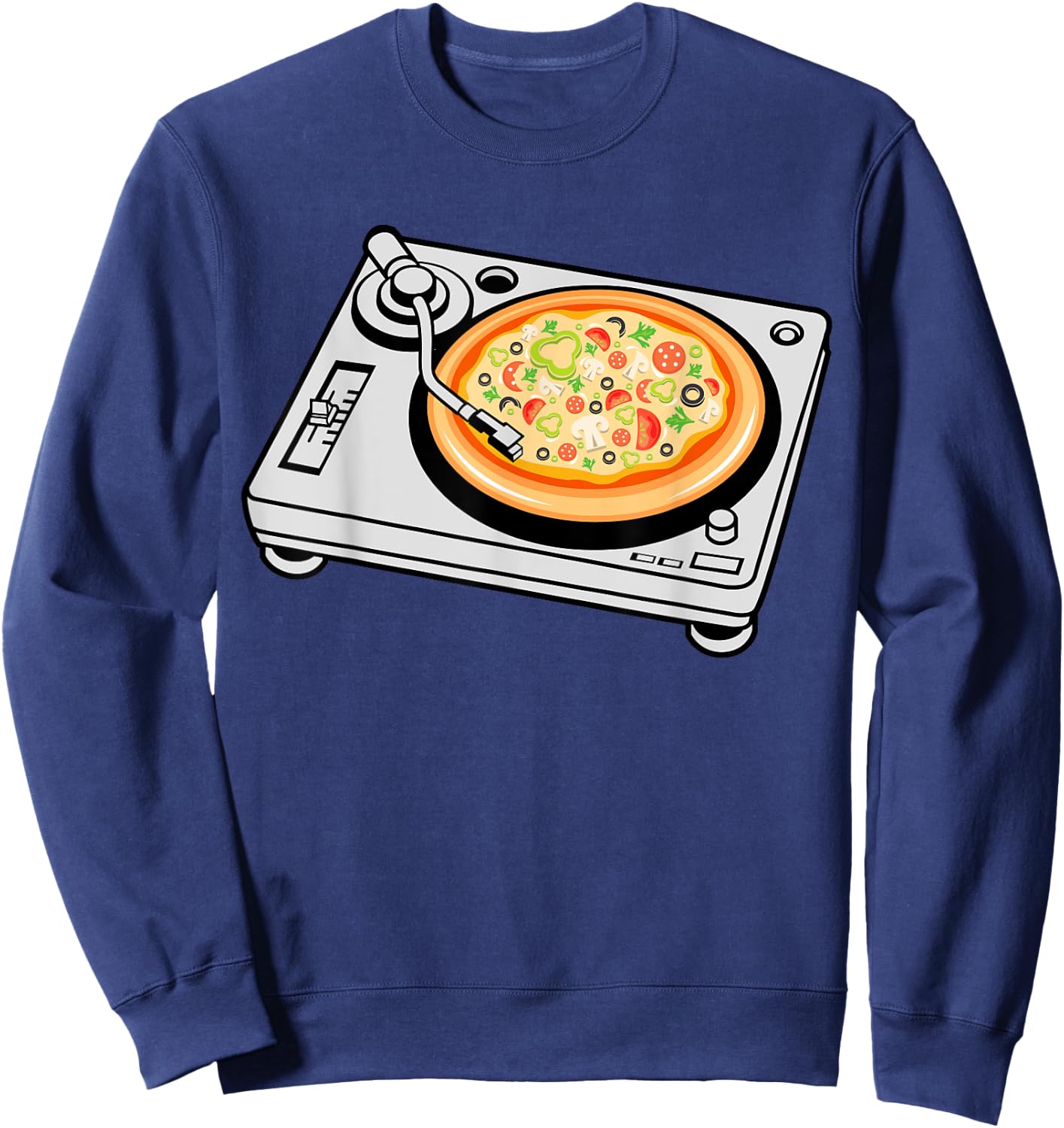 Pizza DJ Disc Jockey Sweatshirt - Sweatshirt | Navy