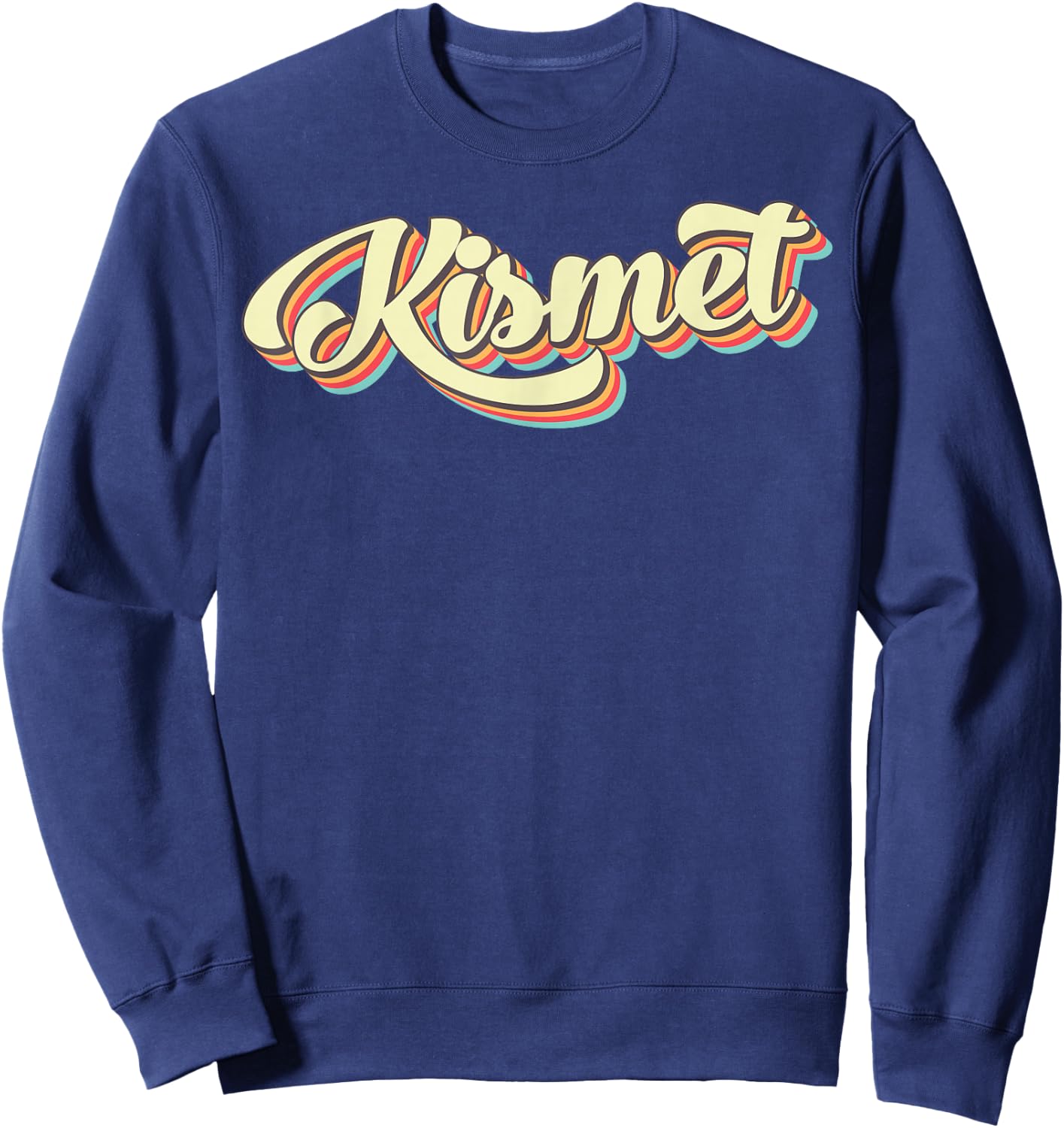 Kismet Retro Art Baseball Font Vintage Sweatshirt - Sweatshirt | Navy