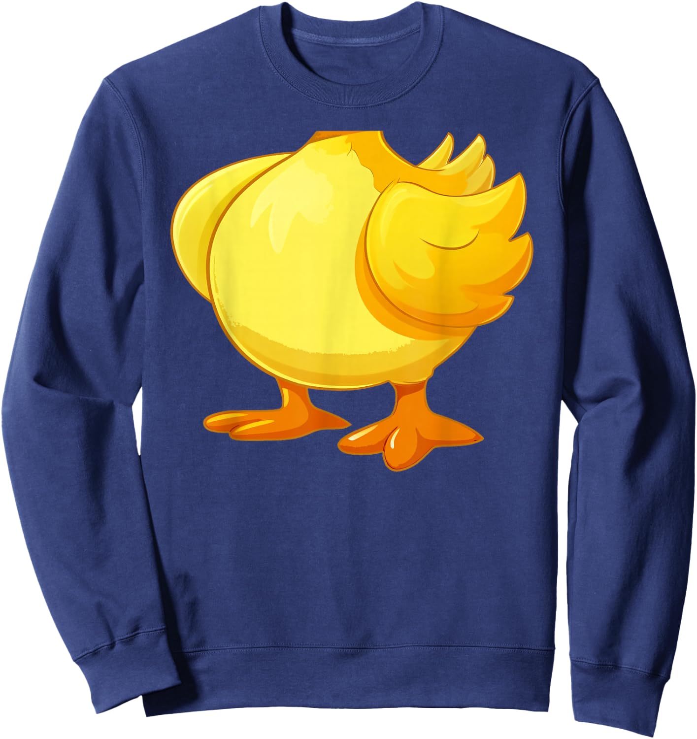 Funny Fat Cute Yellow Duck Body Costume, Halloween Cosplay Sweatshirt - Sweatshirt | Navy