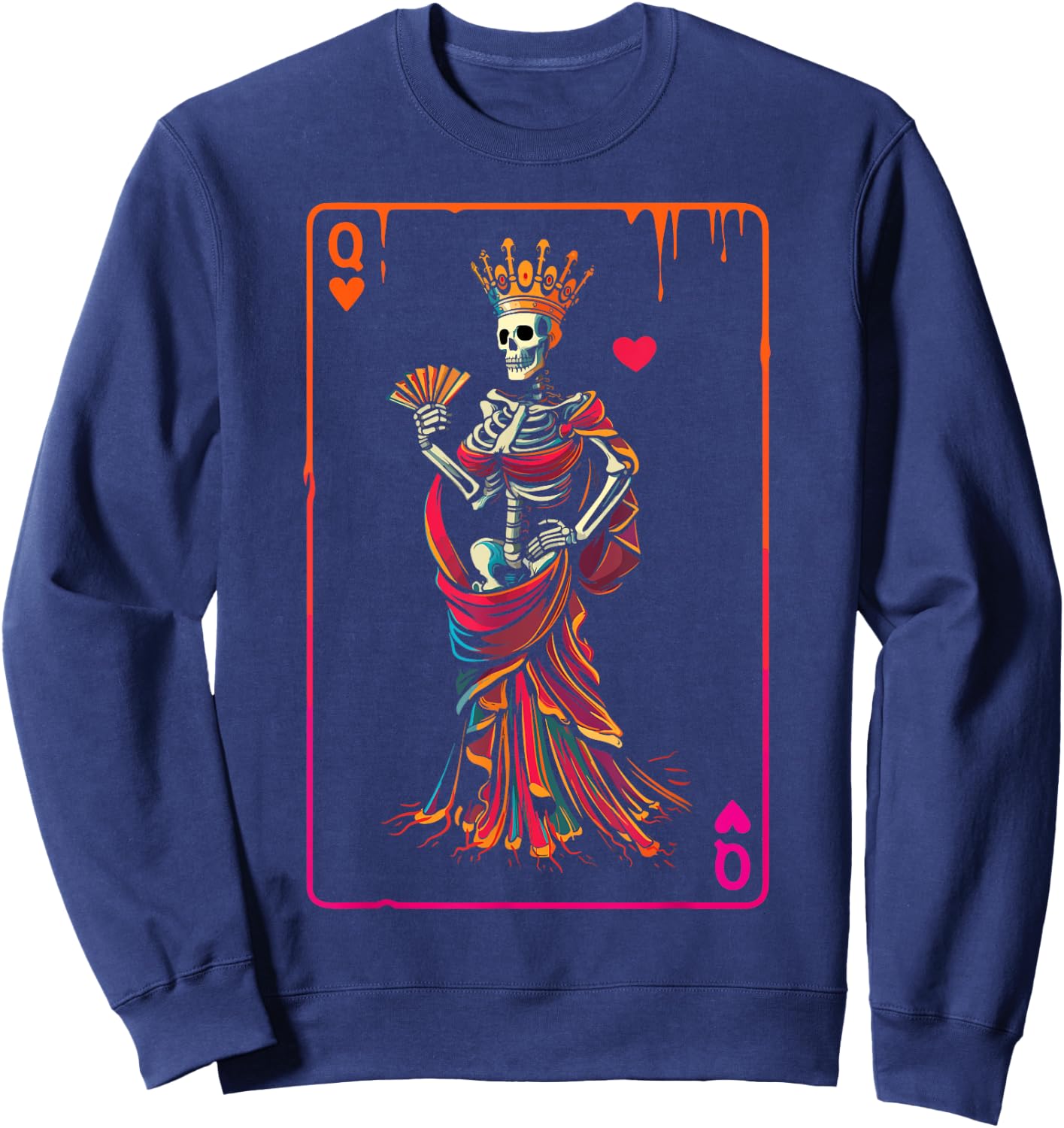 Queen of Hearts Halloween Costume Valentines Card Couple Set Sweatshirt - Sweatshirt | Navy