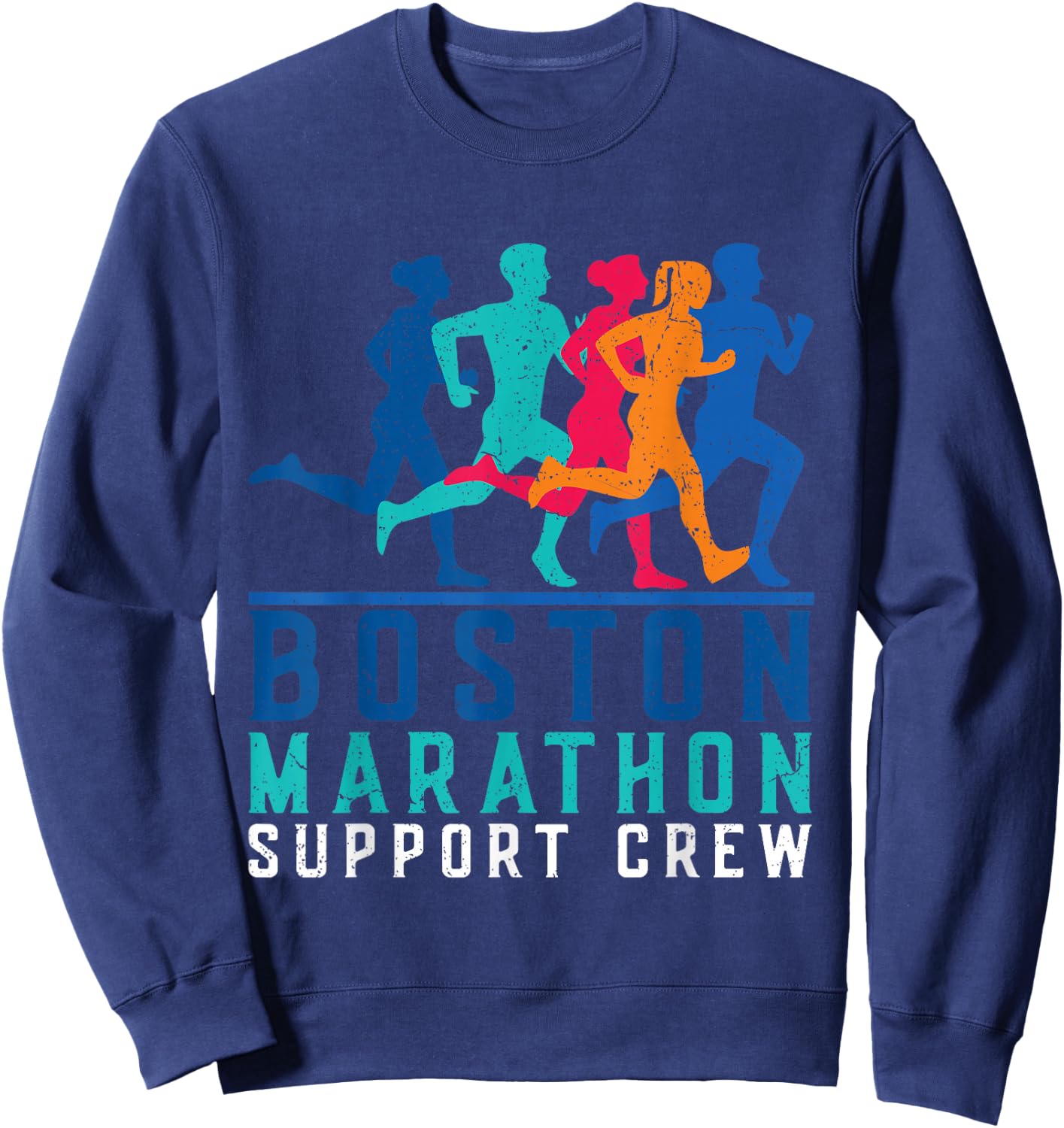 2024 Marathon Boston Support Crew Marathon Boston Runner Sweatshirt - Sweatshirt | Navy