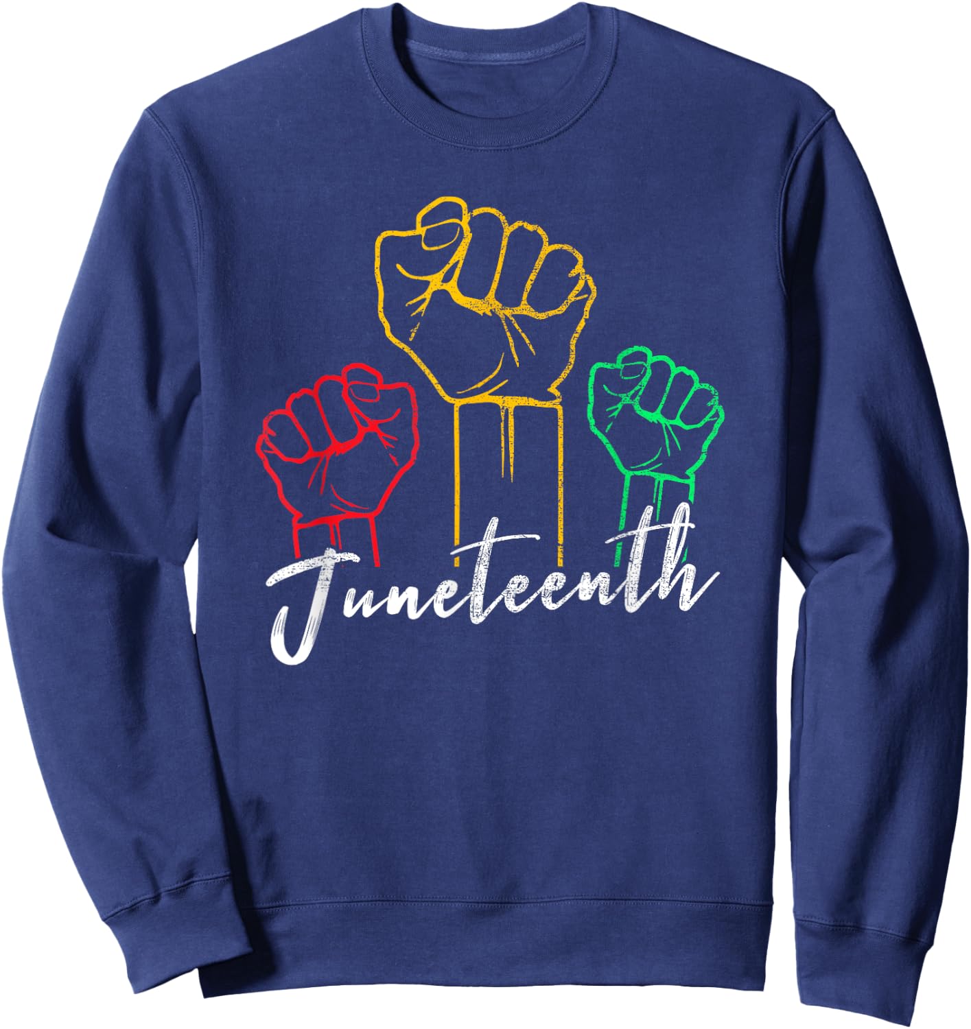 Groovy Juneteenth African American Freedom Black History Sweatshirt - Sweatshirt | Navy