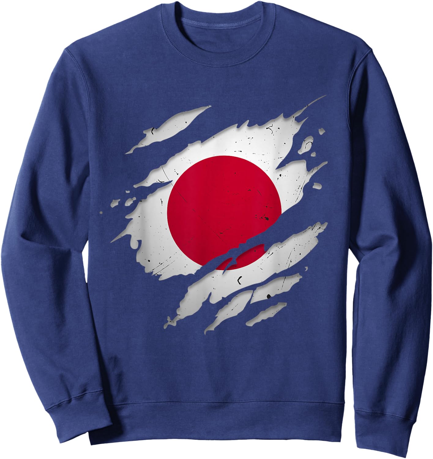Stolze japanische Hemden | zerrissene japanische Flagge Sweatshirt - Sweatshirt | Navy