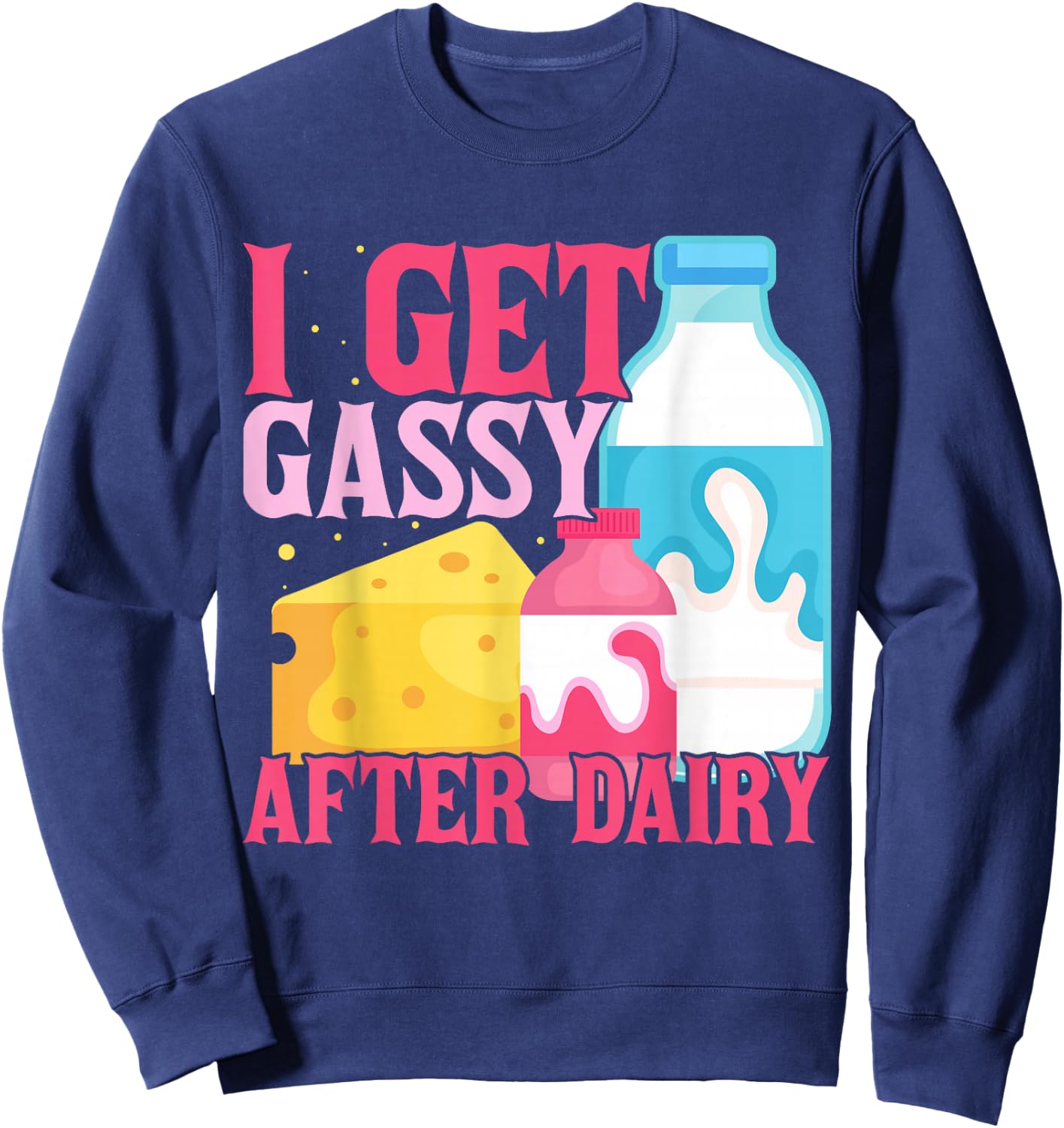 Milk Lactose Intolerant Cheese Sweatshirt - Sweatshirt | Navy