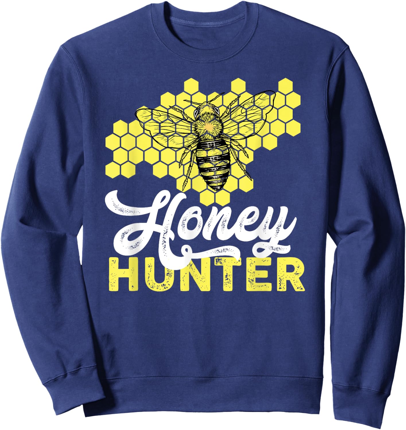Beekeeper Honeycomb Bee Honey Hunter Sweatshirt - Sweatshirt | Navy