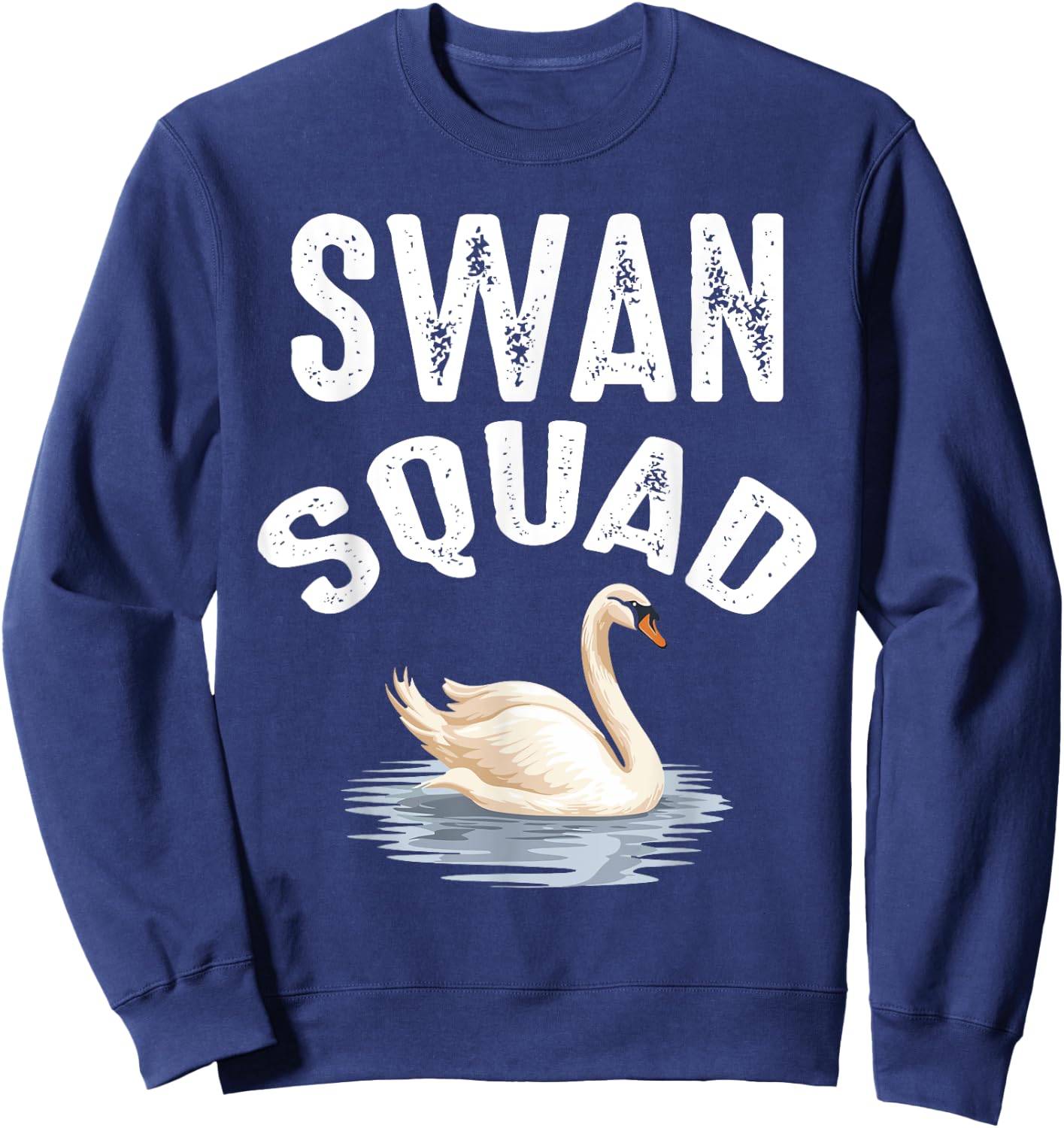 Swan Squad Cool Zoo Animal Lover White Swan Birthday Squad Sweatshirt - Sweatshirt | Navy