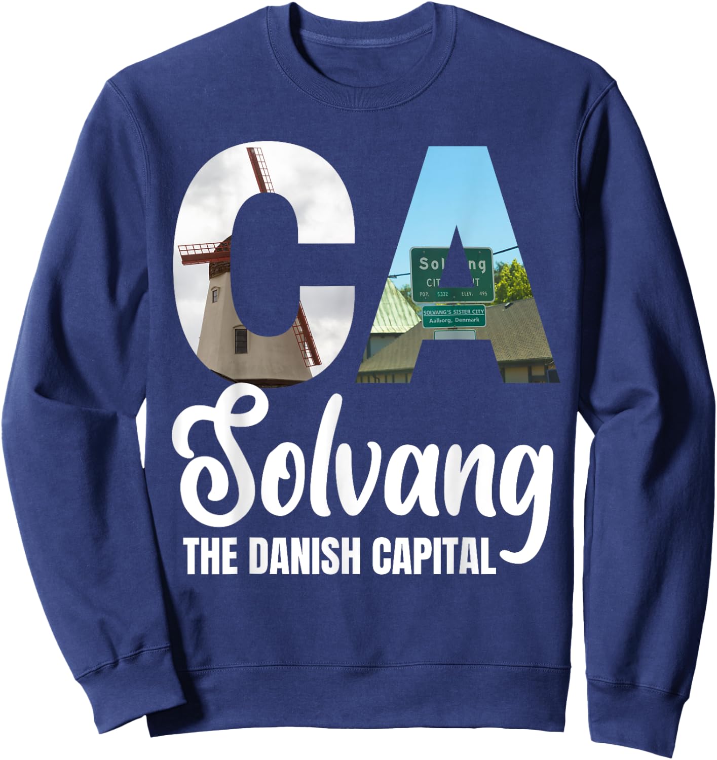 Solvang California CA Souvenir Design Sweatshirt - Sweatshirt | Navy