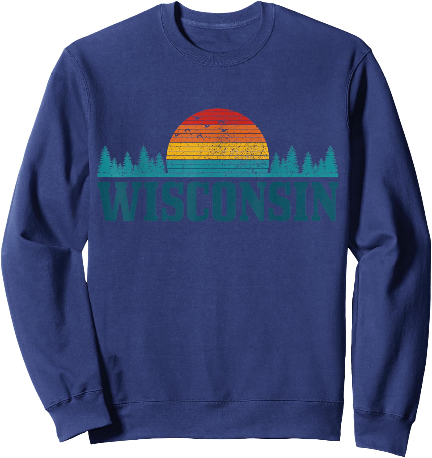 Wisconsin Vintage USA America Souvenir Sweatshirt - Sweatshirt | Navy