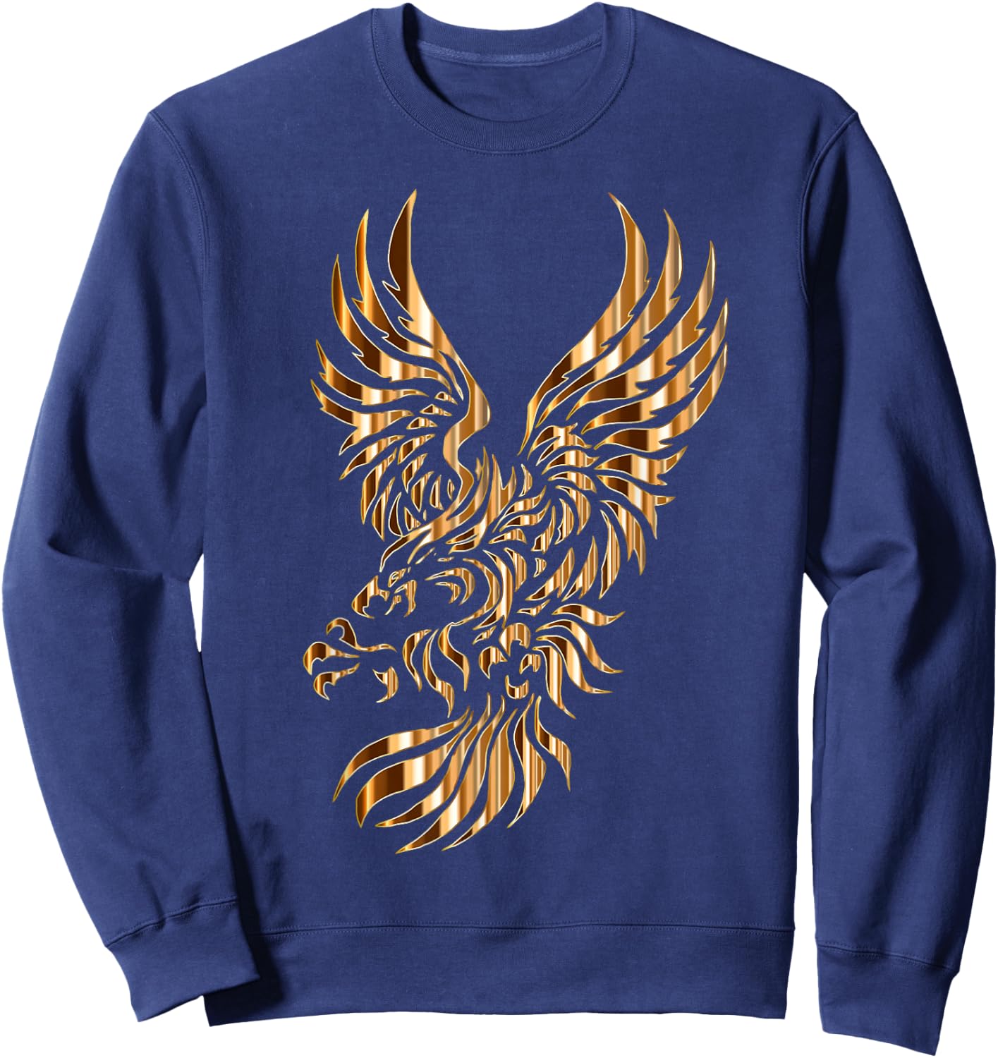 Gold Tribal Eagle Phoenix Sweatshirt - Sweatshirt | Navy