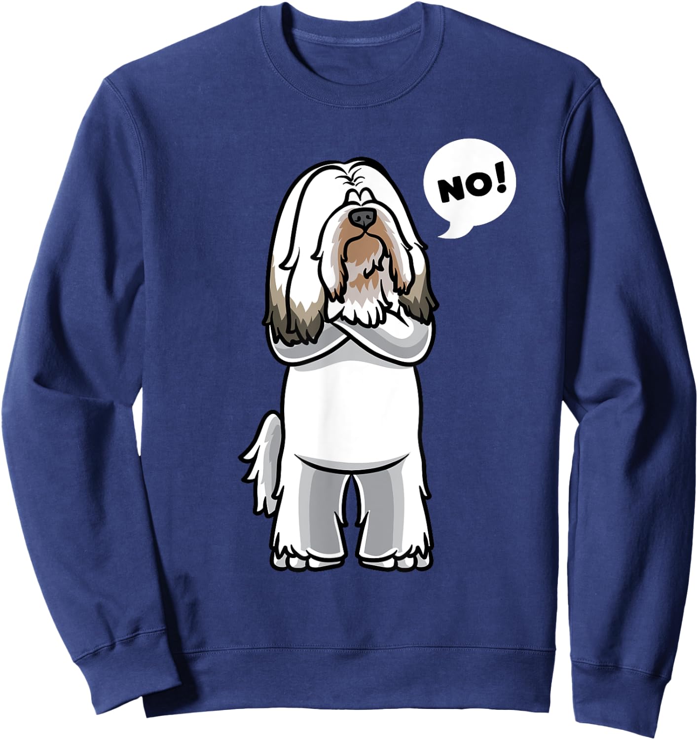 Stubborn Tibetan Terrier Dog Women Girls Kids Sweatshirt - Sweatshirt | Navy