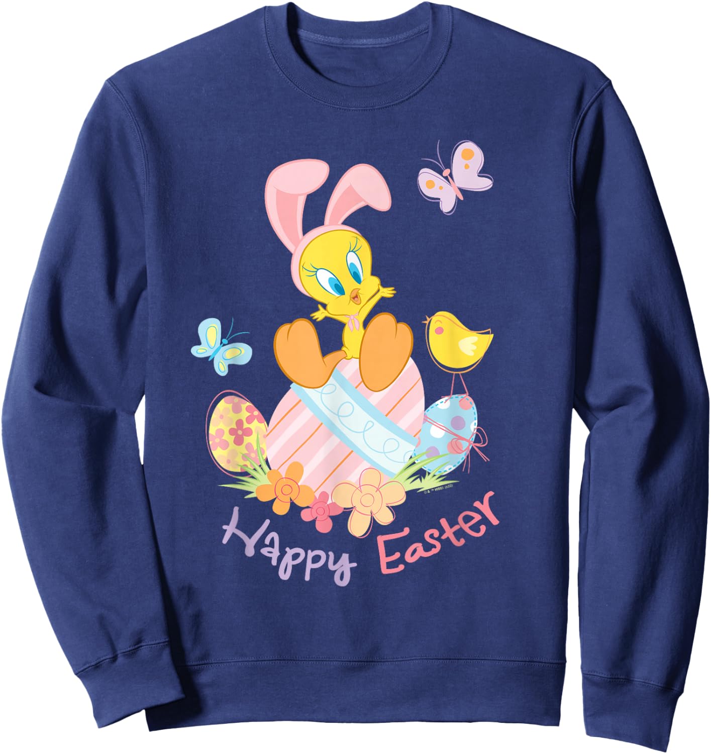Looney Tunes Happy Easter Tweety With Bunny Ears Sweatshirt - Sweatshirt | Navy