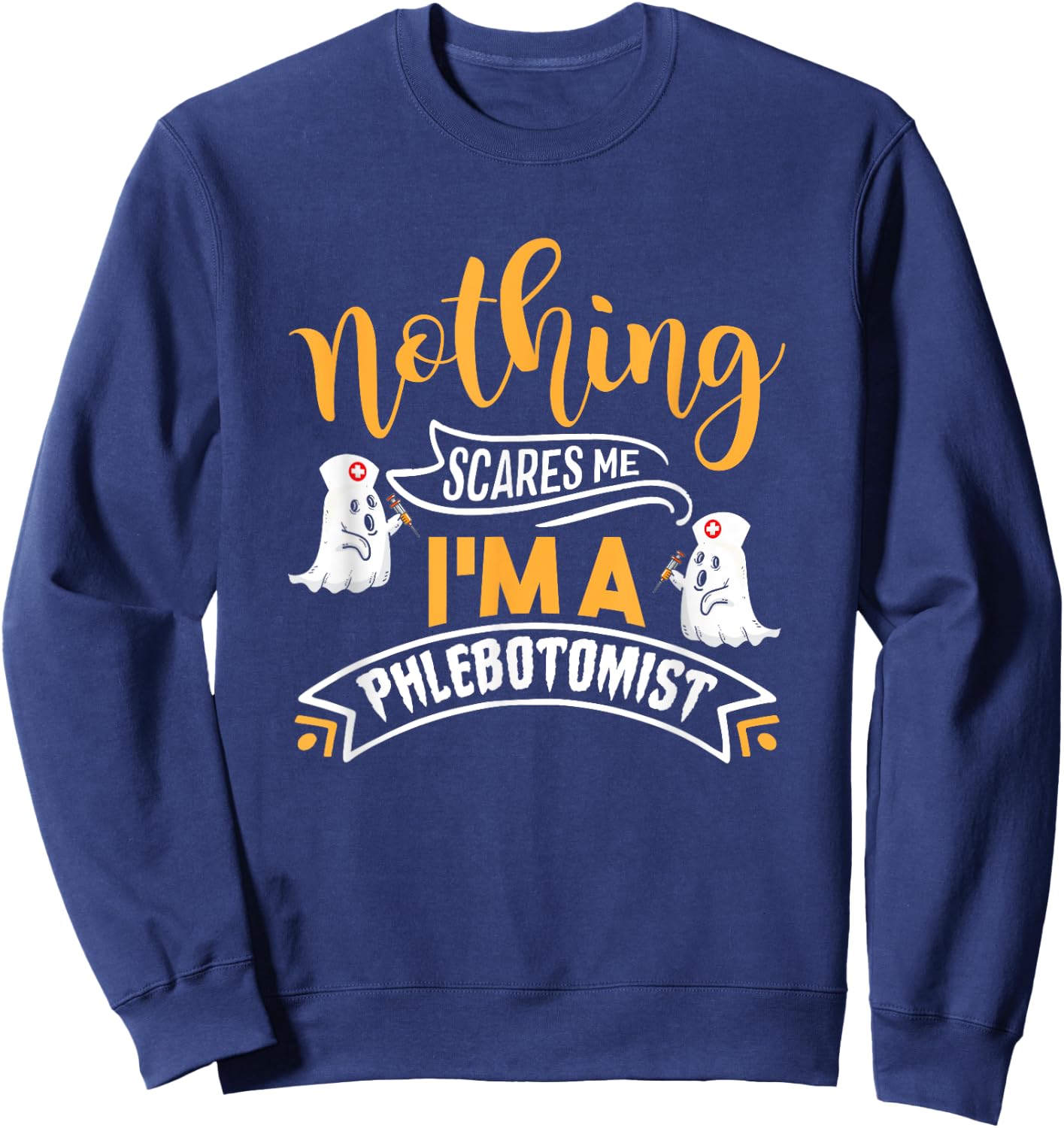 Halloween Phlebotomy Nurse Vampire Halloween Phlebotomist Sweatshirt - Sweatshirt | Navy