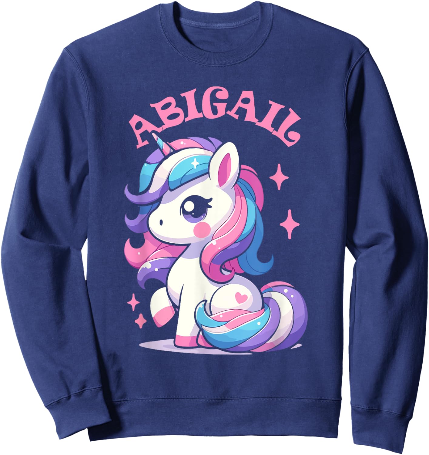Abigail Cute Unicorn Design for Girls Name Abigail Sweatshirt - Sweatshirt | Navy