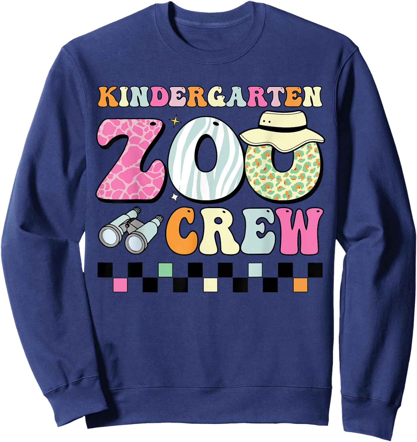 Field Zoo Trip Shirt For Teacher, Kindergraten Grade Crew Sweatshirt - Sweatshirt | Navy