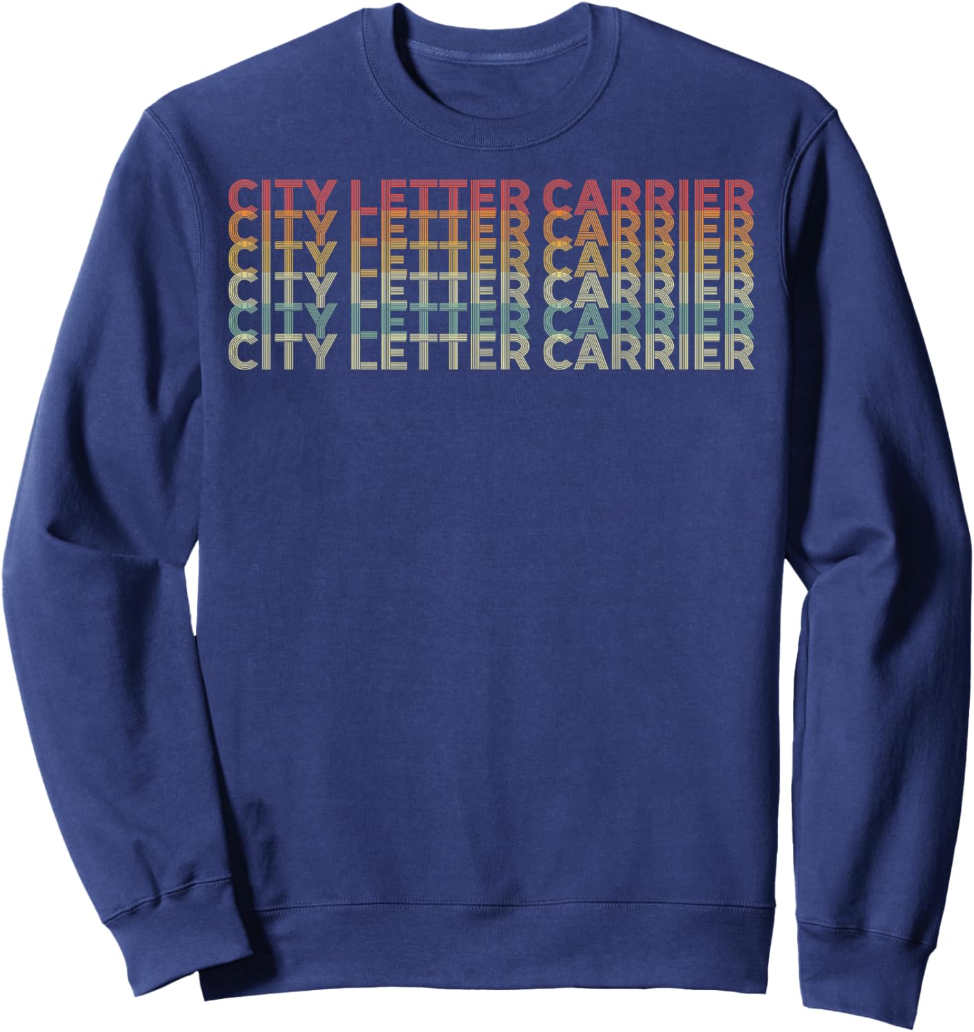 Retro 70s City Letter Carrier Job Title Sweatshirt - Sweatshirt | Navy