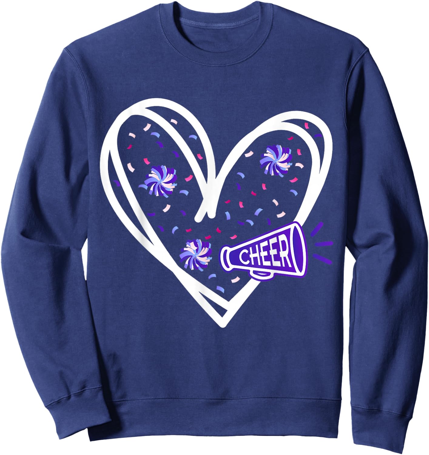 Love Cheer Girl Cheerleading Cheerleader Cheer Practice Sweatshirt - Sweatshirt | Navy