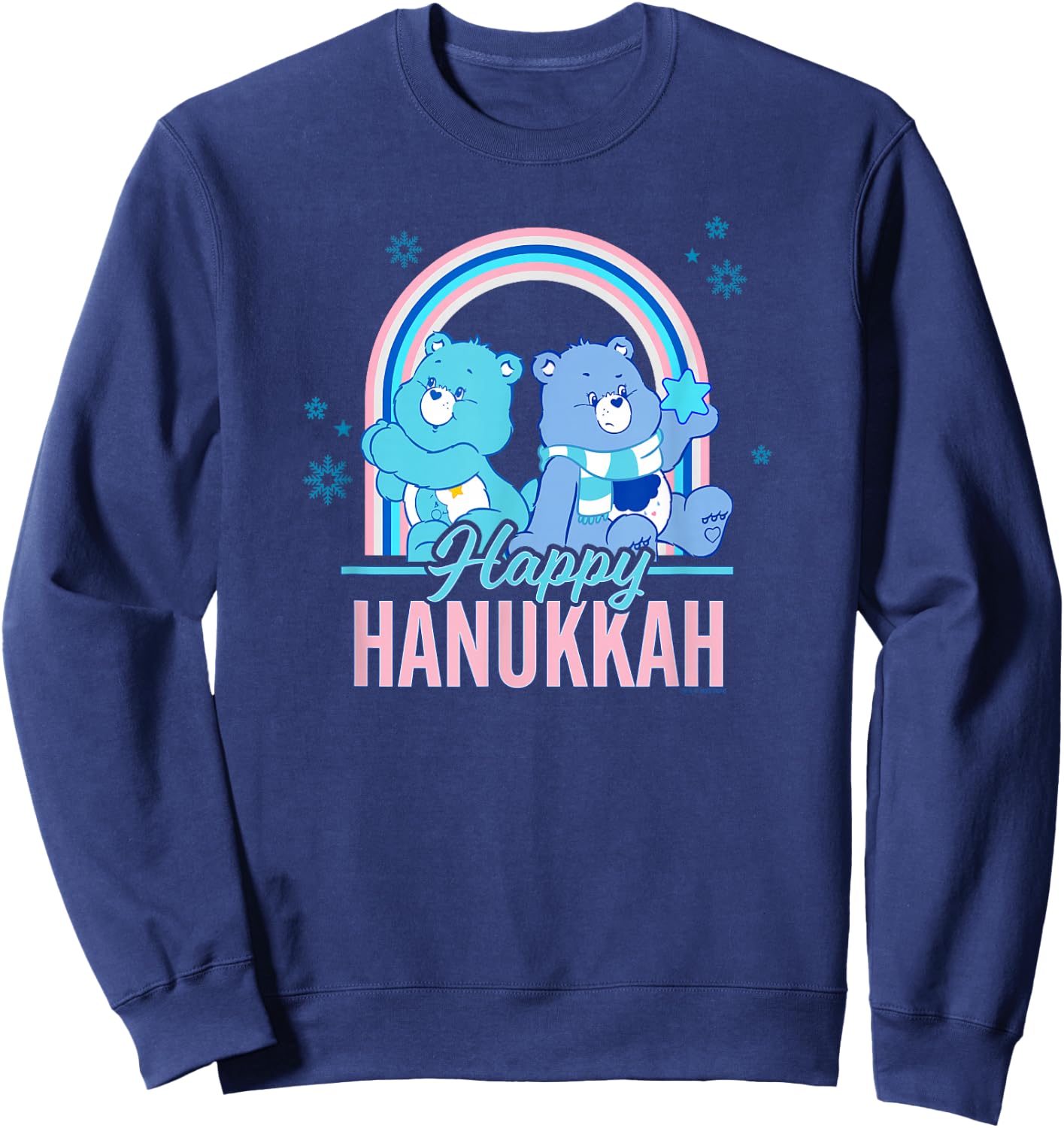 Care Bears Vintage Grumpy & Bedtime Bear Happy Hanukkah Duo Sweatshirt - Sweatshirt | Navy