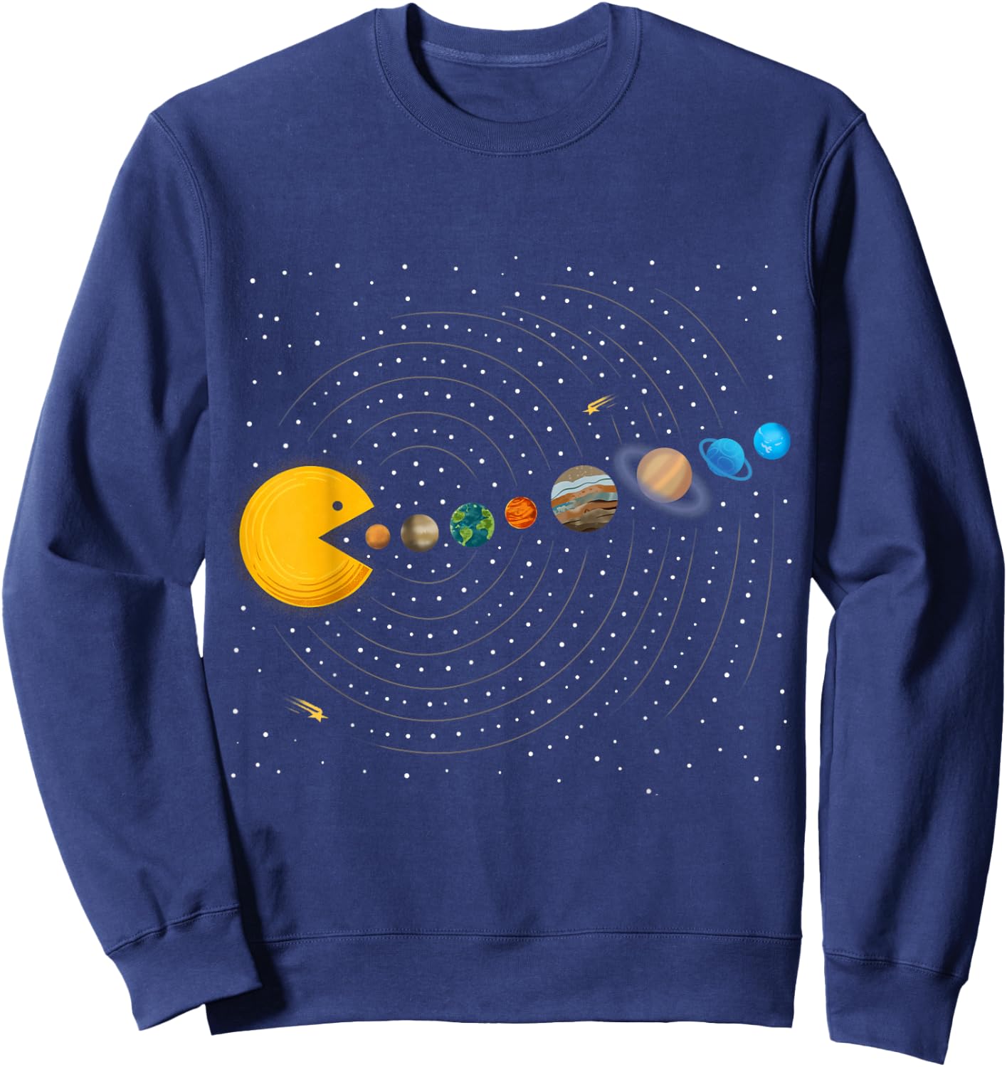Solar System Video Game Funny Graphic Planet Astronaut Sweatshirt - Sweatshirt | Navy