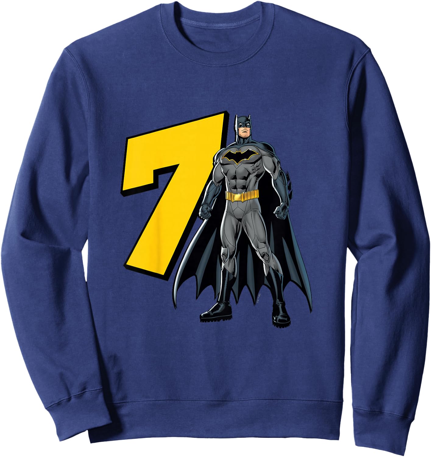 Kids Batman Super Hero 7th Birthday Sweatshirt - Sweatshirt | Navy
