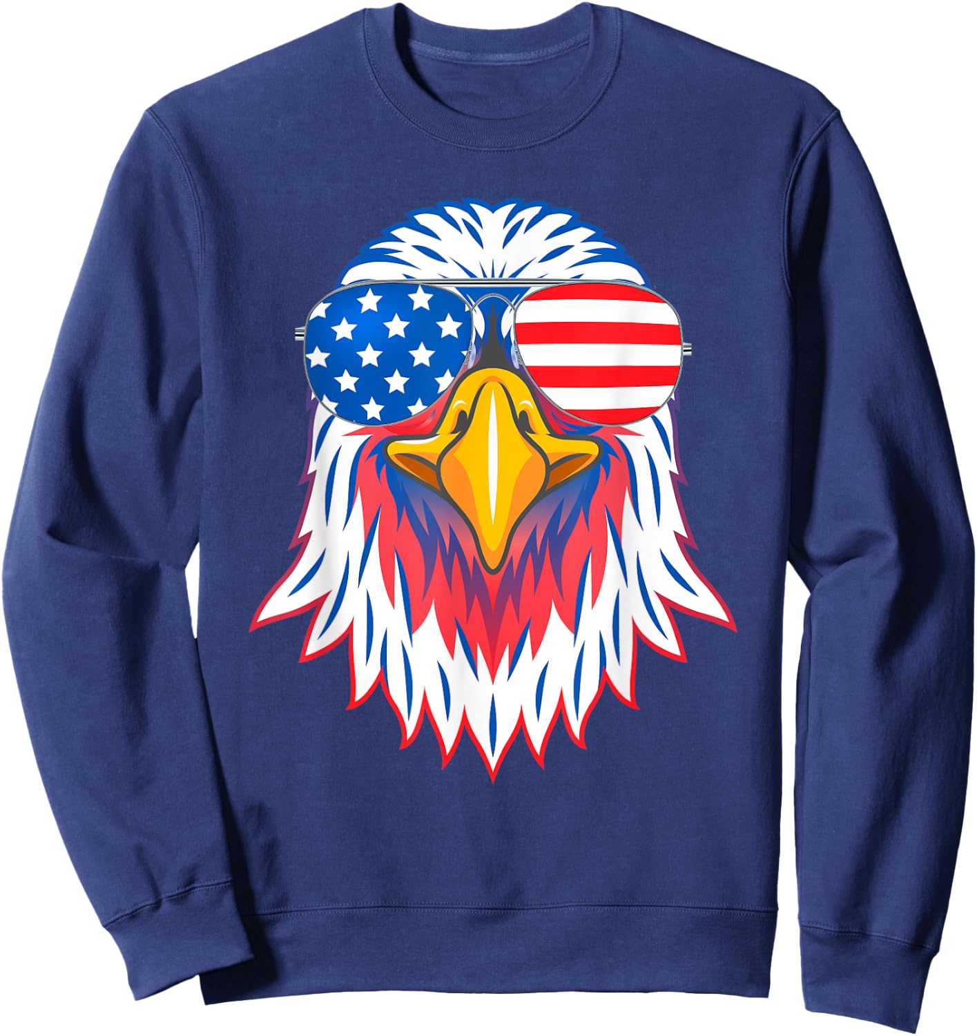Patriotic Eagle Shirt 4th of July USA American Flag Pride Sweatshirt - Sweatshirt | Navy