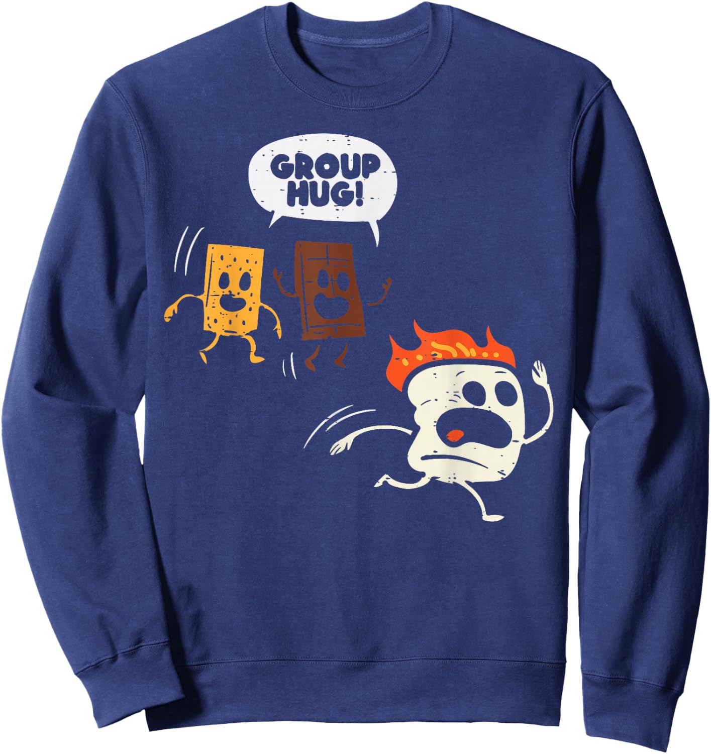 Camping Group Hug Smores Funny Marshmallow Men Women Kids Sweatshirt - Sweatshirt | Navy