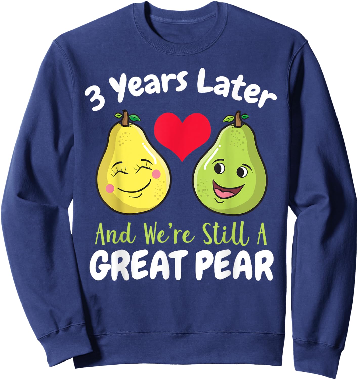 3rd Year Wedding Anniversary Gift Him Couple Sweatshirt - Sweatshirt | Navy