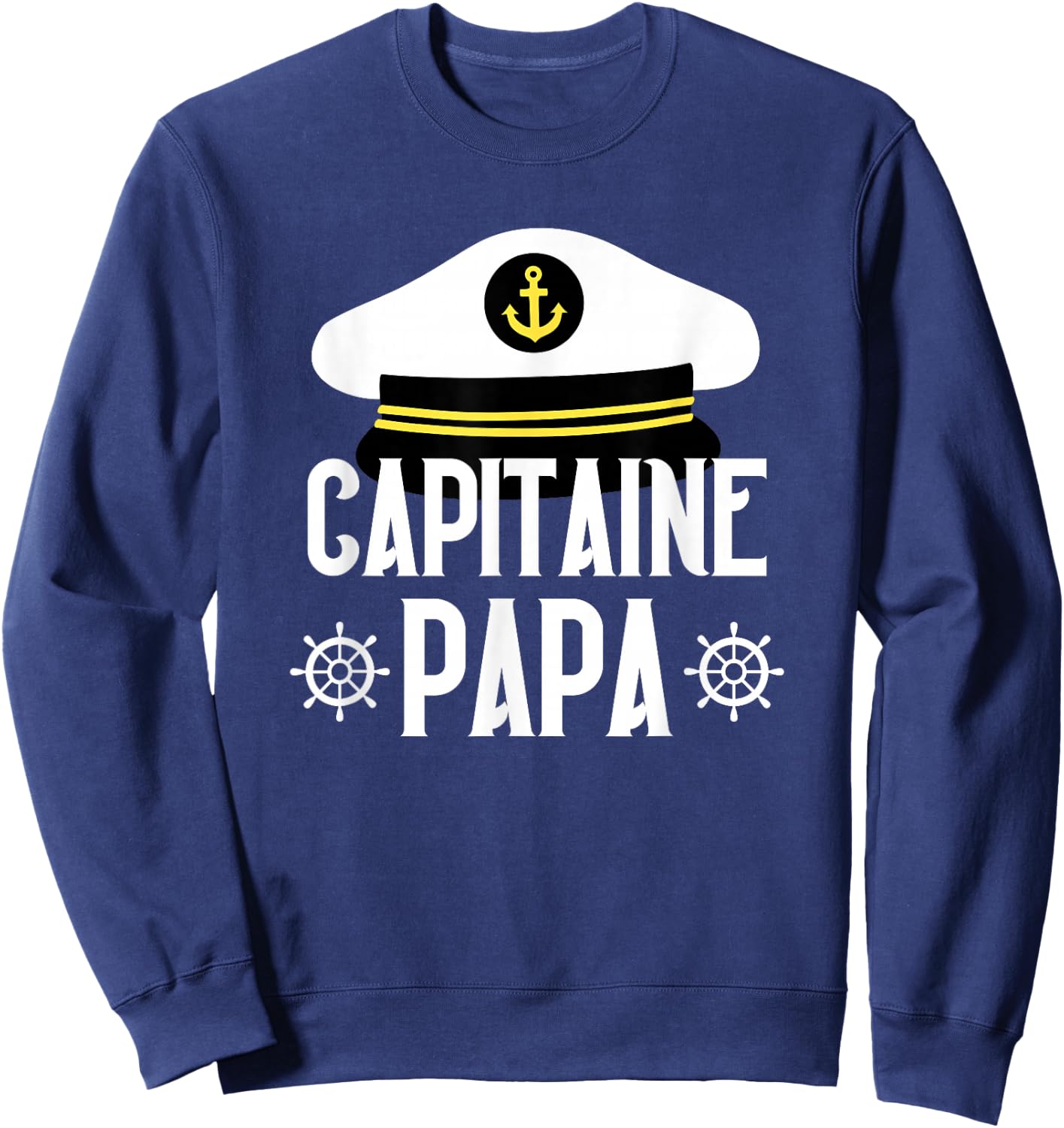 Captain Dad Boat Gift Humor Captain Dad Father , Black, S Sweatshirt - Sweatshirt | Navy