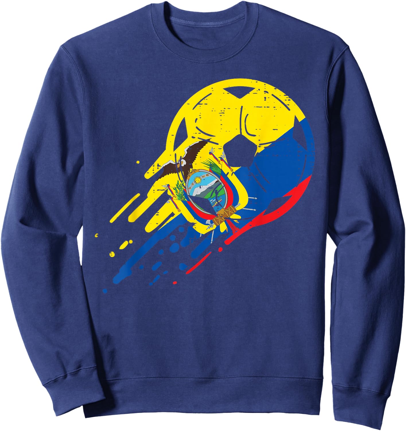 Ecuador Flag Ecuadorian Soccer Football Fan Men Women Kids Sweatshirt - Sweatshirt | Navy