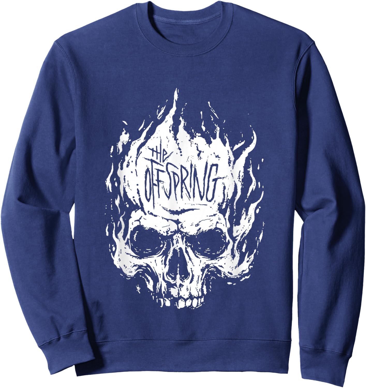 The Offspring Official White Skull Logo , Black Sweatshirt - Sweatshirt | Navy