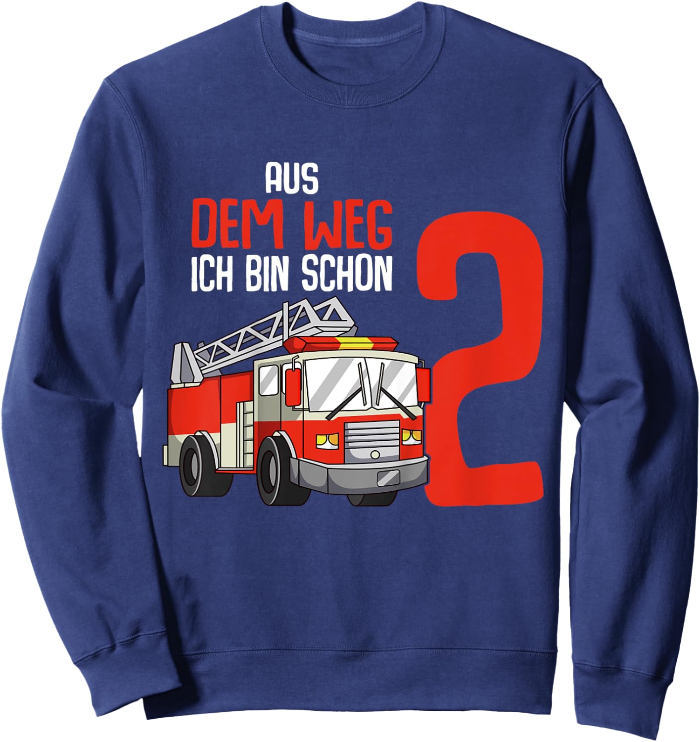 Children's 2nd Birthday Fire Brigade 2 Years Kids Boy , black Sweatshirt - Sweatshirt | Navy