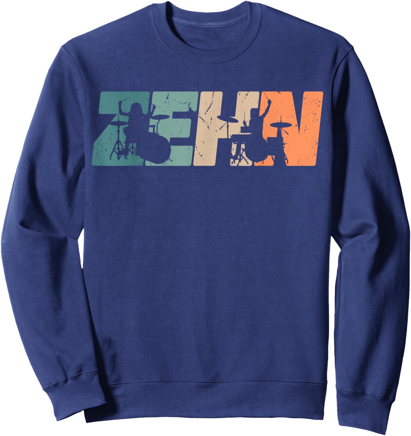 Schlagzeuger 10 Jahre | Drummer | 10. Geburtstag Junge Sweatshirt - Sweatshirt | Navy