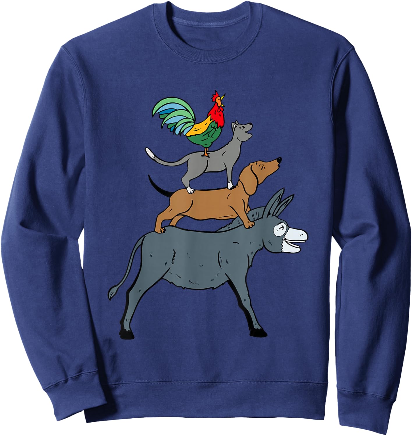 Cool Town Musicians of Bremen Illustration Graphic Designs Sweatshirt - Sweatshirt | Navy
