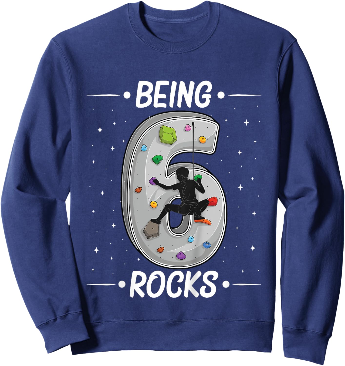 6 year old rock climbing 6th birthday Adventures Climber Sweatshirt - Sweatshirt | Navy