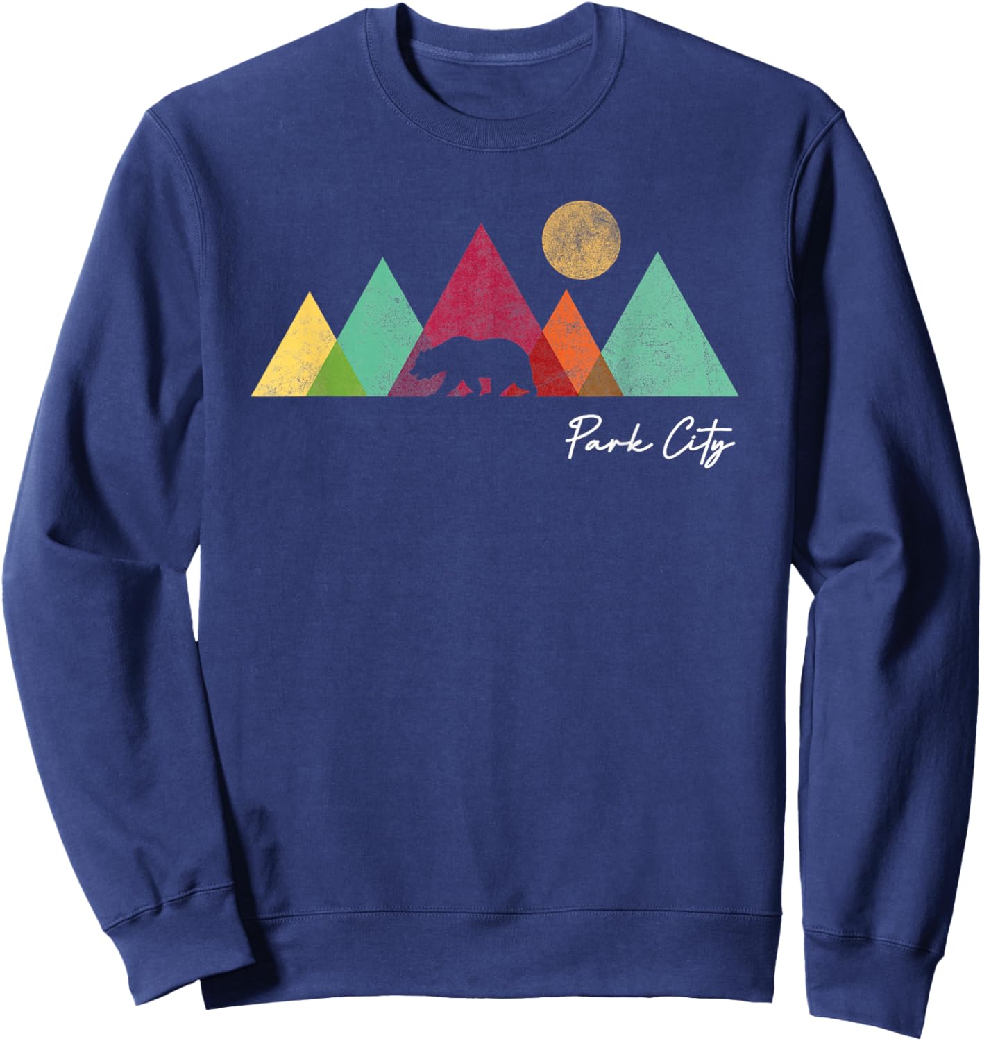 Retro Park City Utah Souvenir Mountain Hiking Sweatshirt - Sweatshirt | Navy