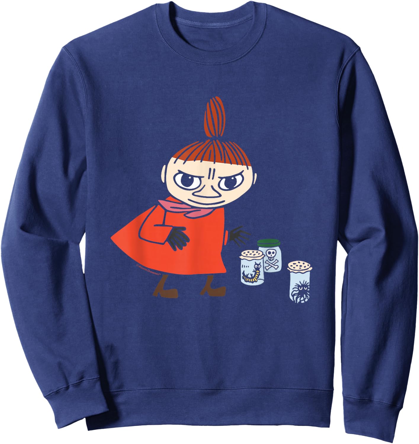 Moomin Little My Playing With Creepy Crawlies Spooky , black Sweatshirt - Sweatshirt | Navy
