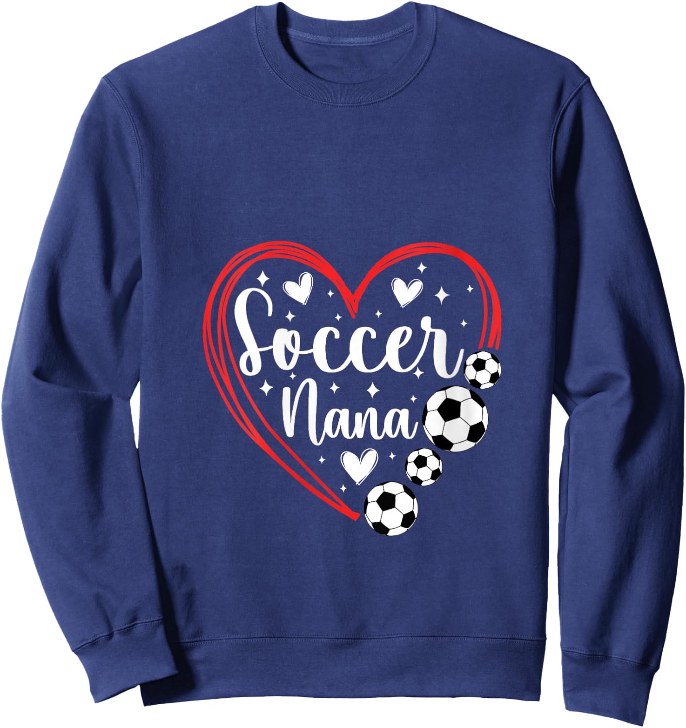 Soccer Nana Grandma Heart Nana Of A Soccer Player Nana V-Neck Sweatshirt - Sweatshirt | Navy