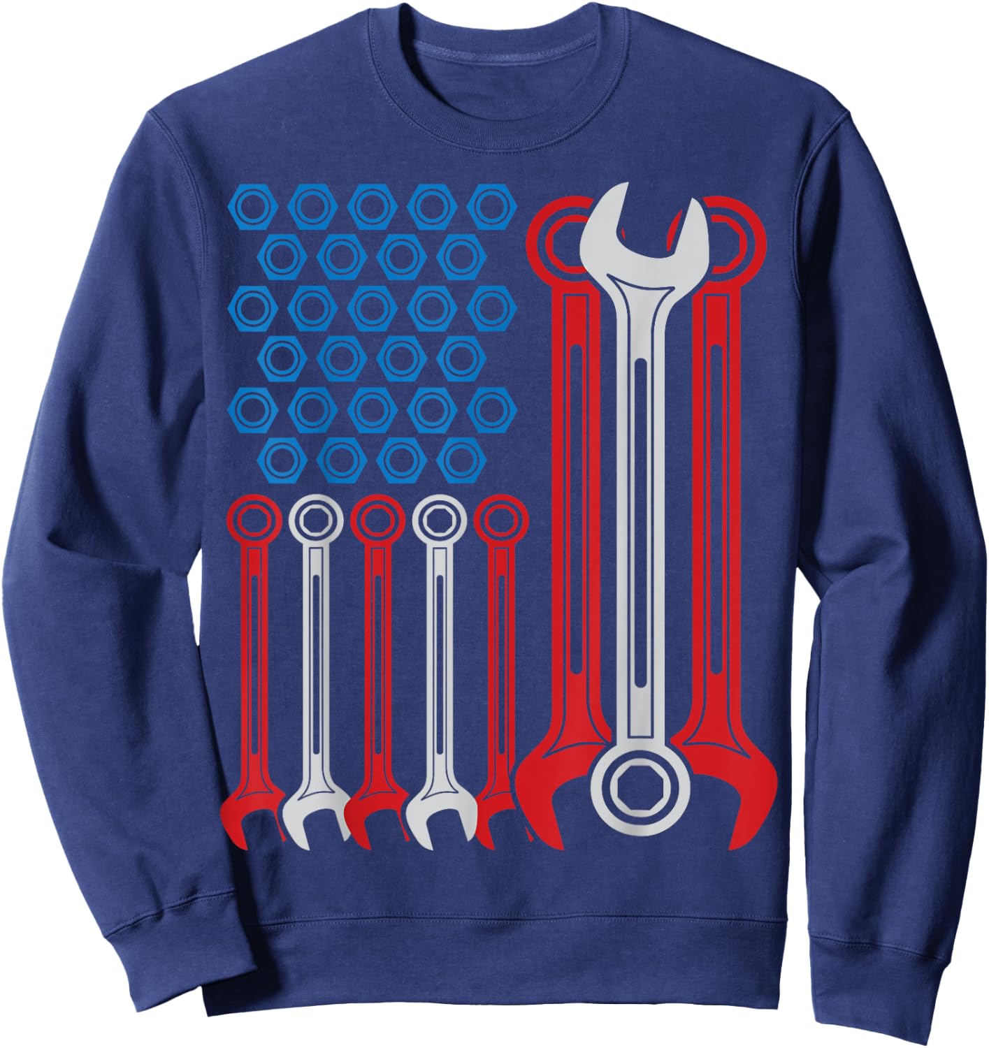Mechanic T Shirt - Patriotic Mechanic USA American Flag Kids Men Sweatshirt - Sweatshirt | Navy