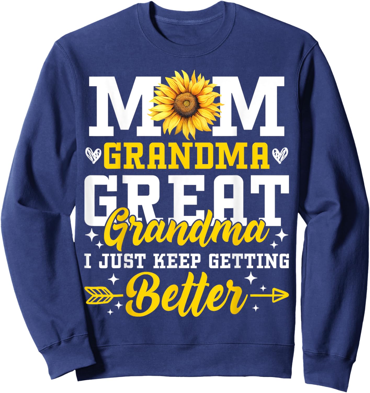 Mom Grandma Great Grandma Mother's Day 2025 Sunflower Women Sweatshirt - Sweatshirt | Navy