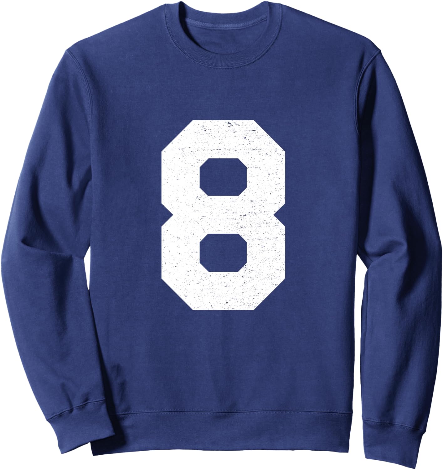 Numéro 8 en Jersey Uniforme Universitaire numéro 8, 8e Anniversaire Huit Haut de Gamme Sweatshirt - Sweatshirt | Navy