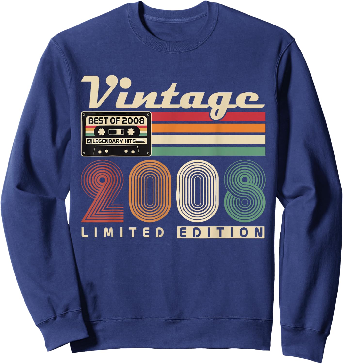 Vintage 2008 Rétro Cadeau 18 Ans Anniversaire Garçons Filles Sweatshirt - Sweatshirt | Navy
