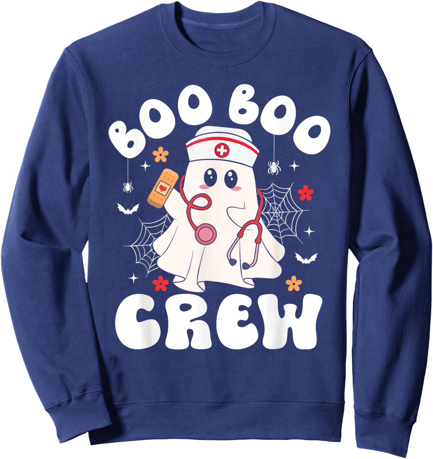 Nurse Halloween Shirts Boo Boo Crew Ghost Nurse Sweatshirt - Sweatshirt | Navy